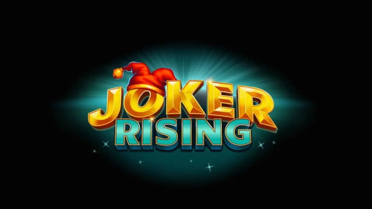 Tampilan layar permainan slot Joker Rising dengan simbol buah-buahan neon dan karakter Joker wanita yang ceria.